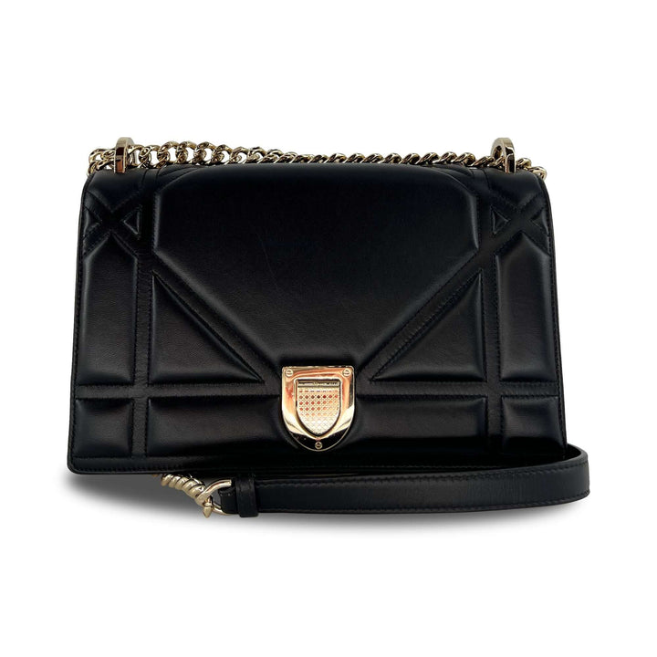 Christian Top quality Dior black calfskin on chain handbag