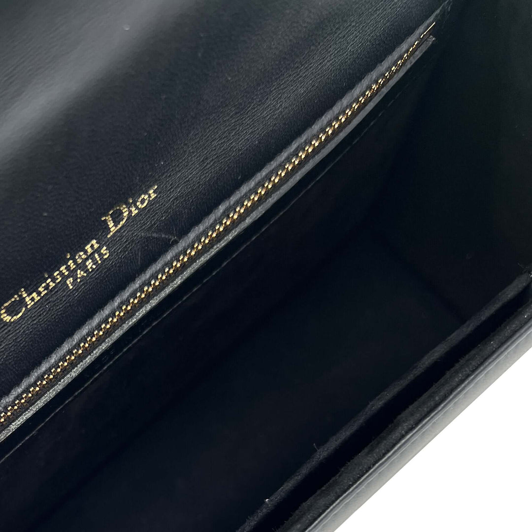 Christian Top quality Dior black calfskin on chain handbag