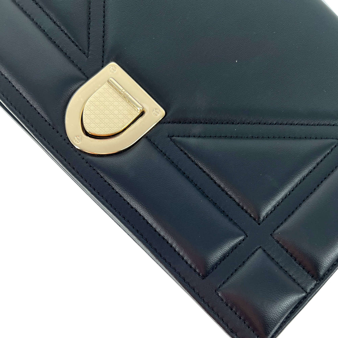 Christian Top quality Dior black calfskin on chain handbag