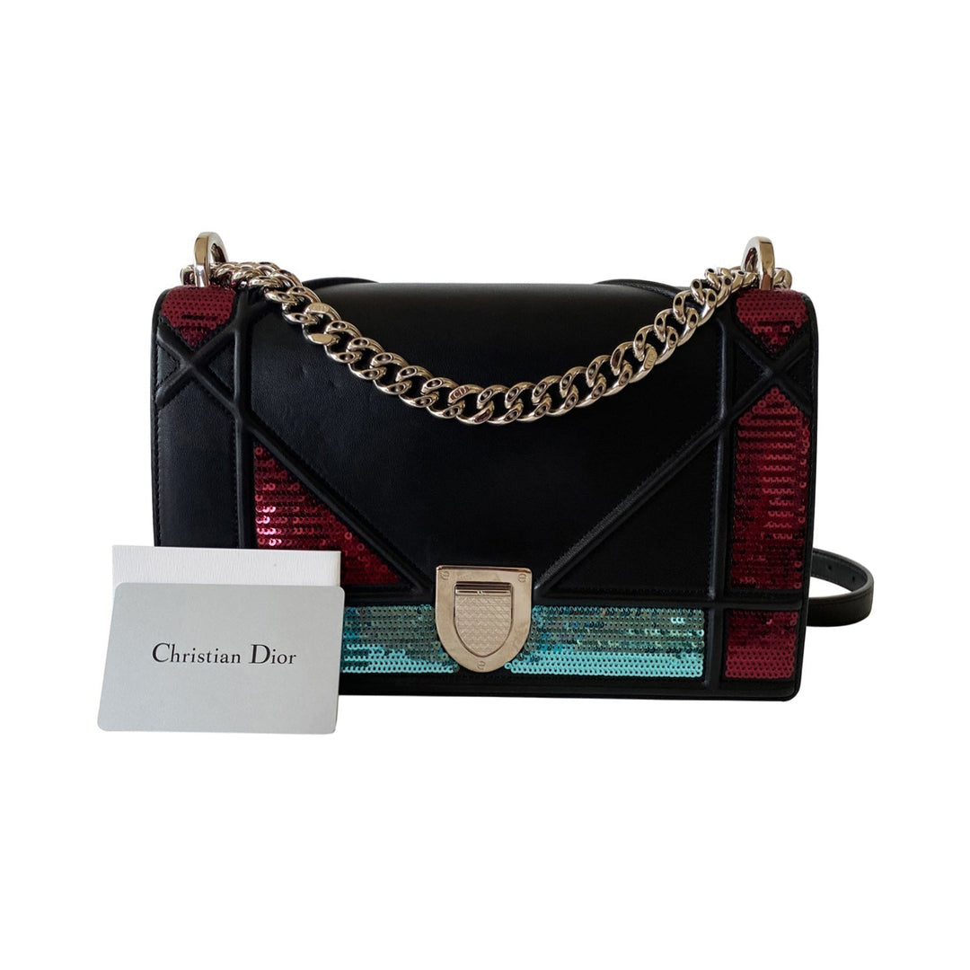 Christian Top quality Dior Sequin Top quality Diorama Medium Shoulder Bag