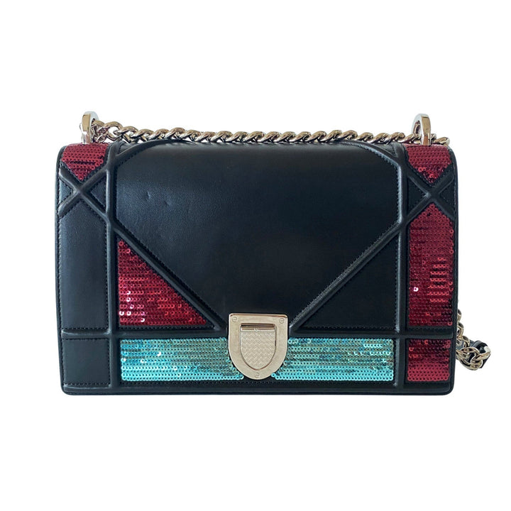 Christian Top quality Dior Sequin Top quality Diorama Medium Shoulder Bag