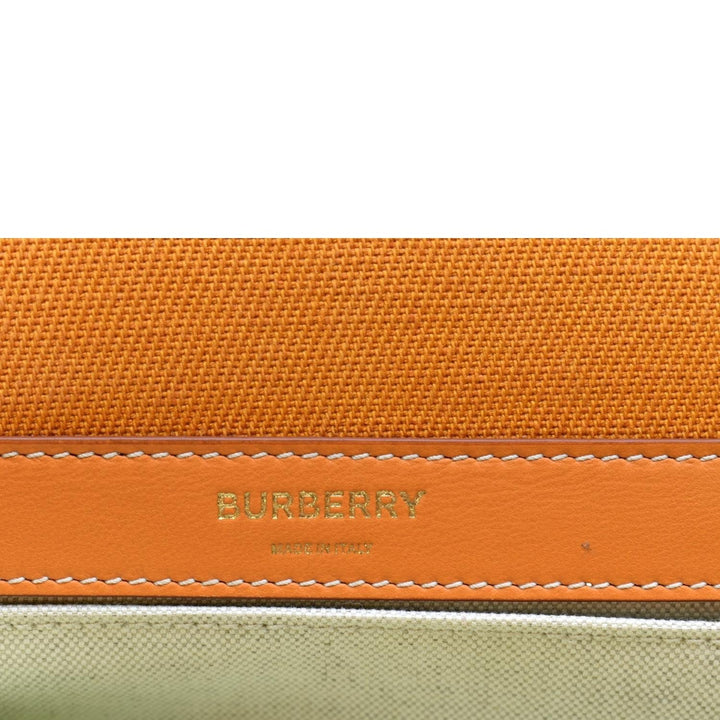 Burberry Horseferry Print Lola Canvas Leather Shoulder Bag Orange