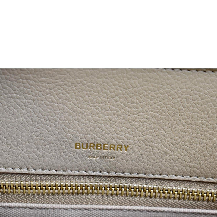 BURBERRY Small Title Leather Tote Bag Beige