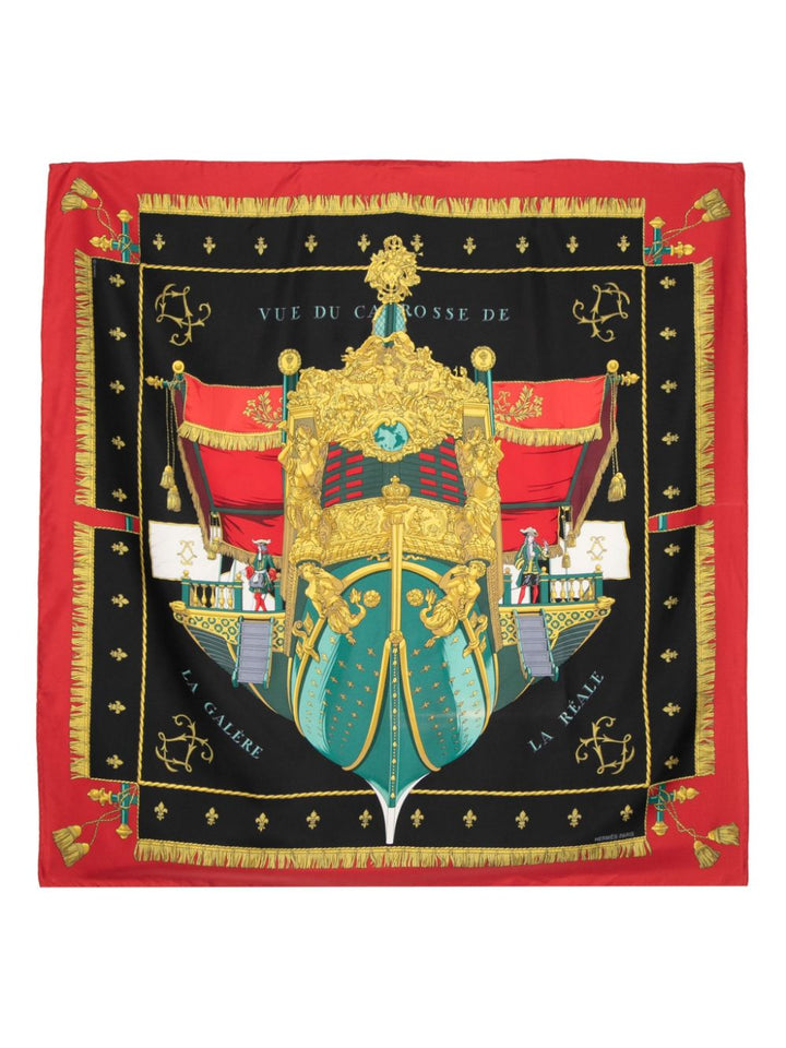 Chanel Vue du Carosse de la Galere La Reale silk scarf