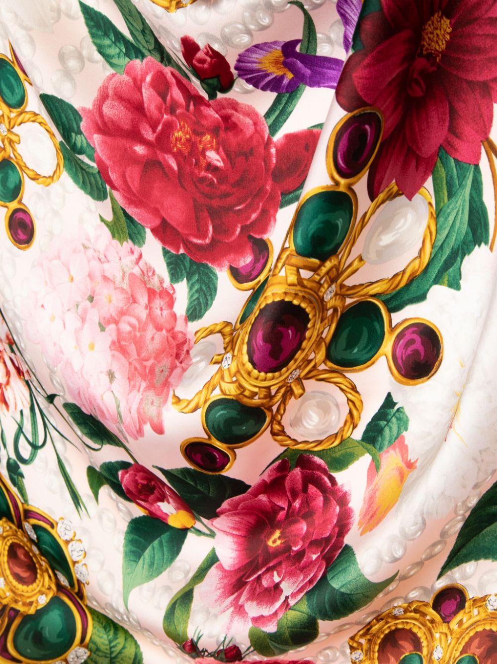 Chanel Camellia Pearl silk scarf