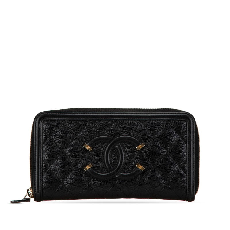 Top Quality Chanel Caviar Skin Matelasse CC Filigree Wallet