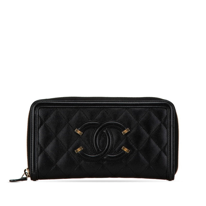 Top Quality Chanel Caviar Skin Matelasse CC Filigree Wallet