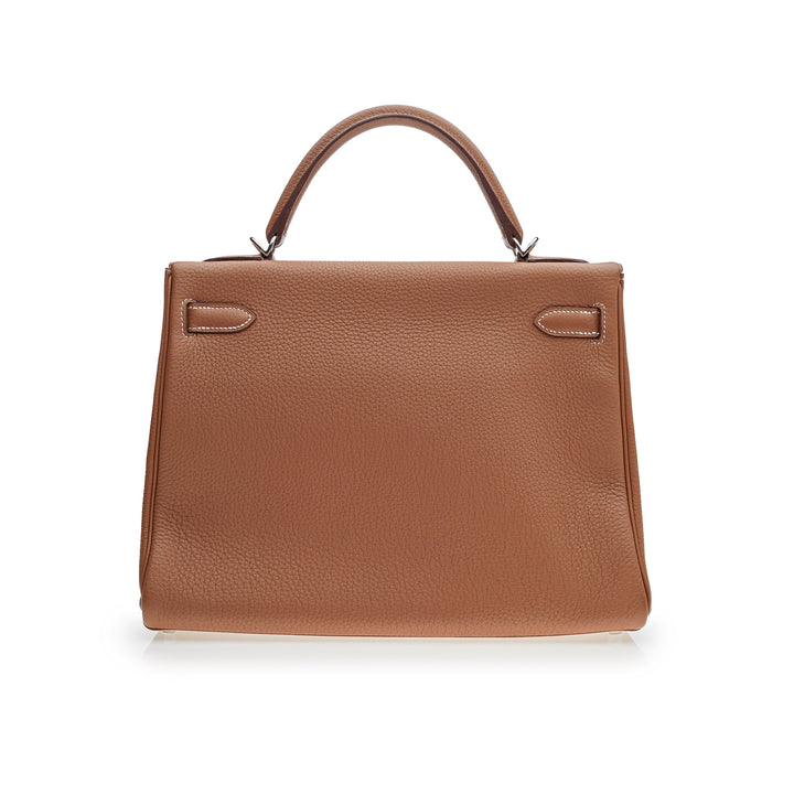Top quality Hermes Kelly 32 Retourne Gold Togo Palladium Hardware