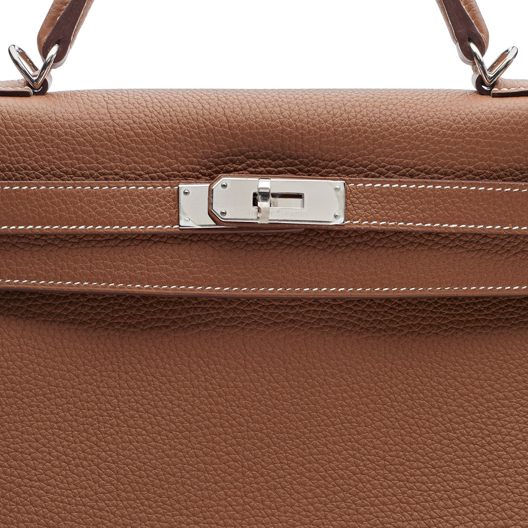 Top quality Hermes Kelly 32 Retourne Gold Togo Palladium Hardware