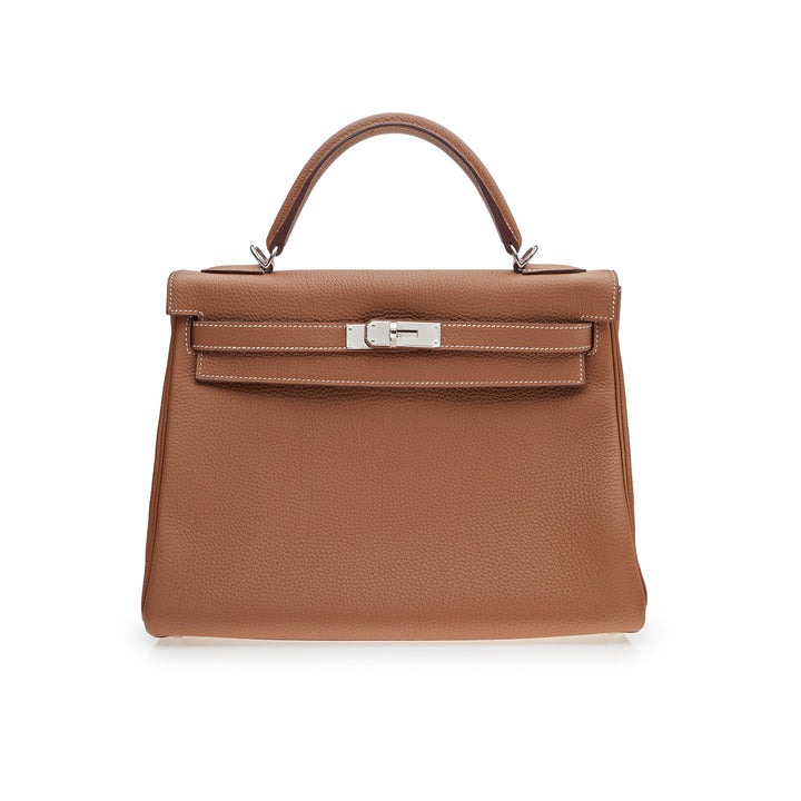 Top quality Hermes Kelly 32 Retourne Gold Togo Palladium Hardware