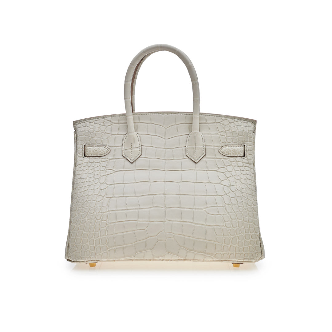 Top quality Hermes Birkin 30 Beton Matte Alligator Mississippiensis Gold Hardware
