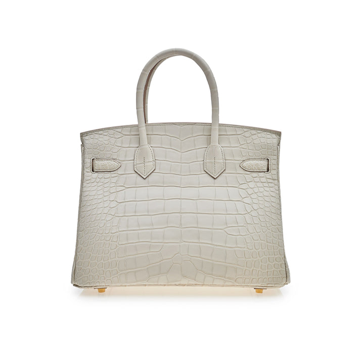 Top quality Hermes Birkin 30 Beton Matte Alligator Mississippiensis Gold Hardware