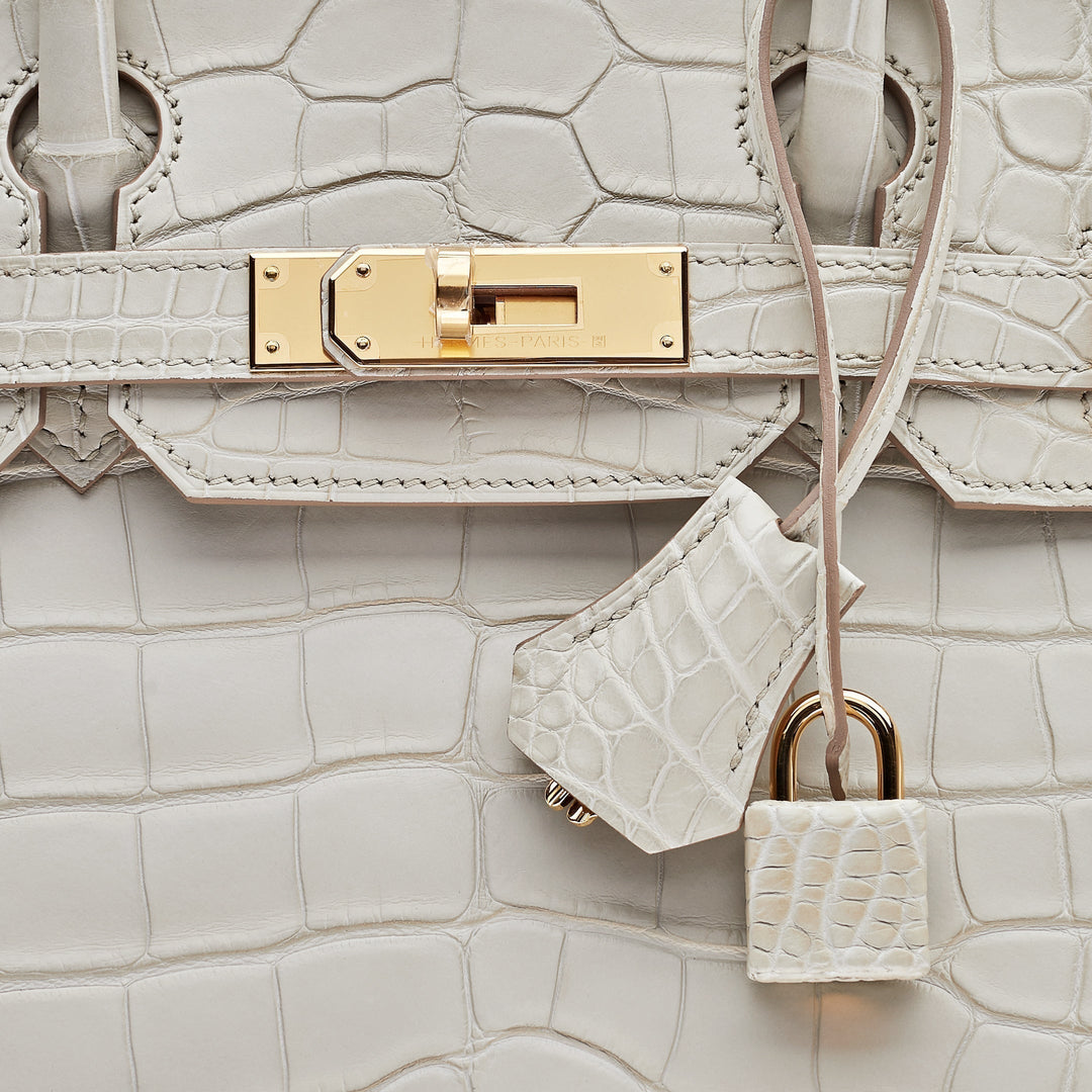Top quality Hermes Birkin 30 Beton Matte Alligator Mississippiensis Gold Hardware