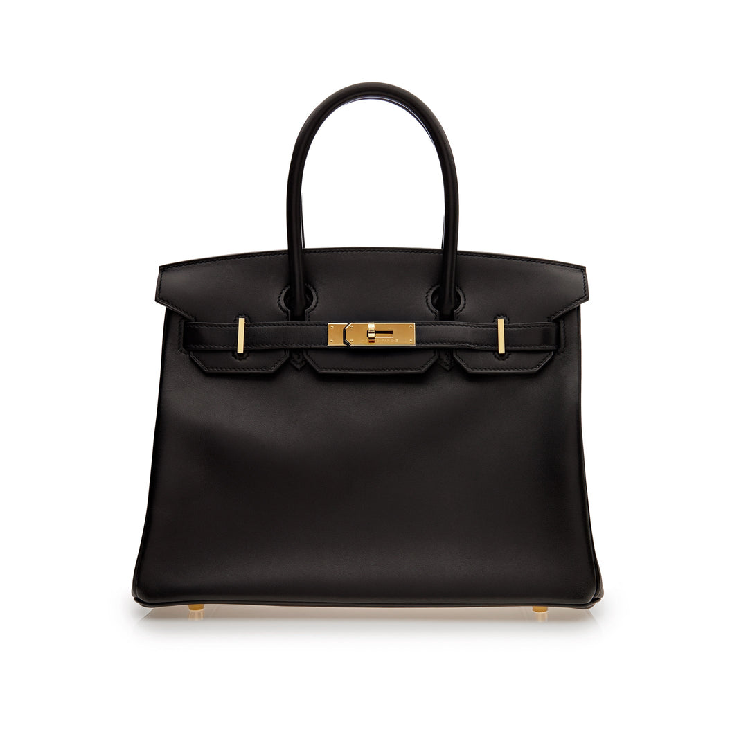 Top quality Hermes Birkin 30 Black Box Leather Gold Hardware