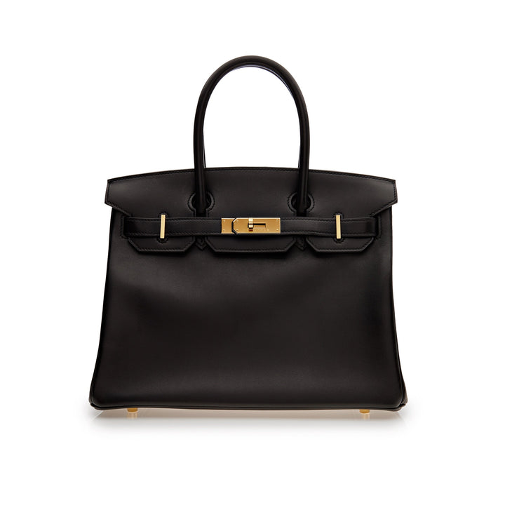 Top quality Hermes Birkin 30 Black Box Leather Gold Hardware