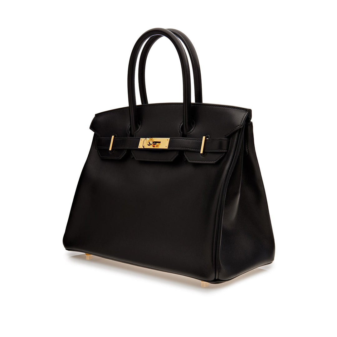 Top quality Hermes Birkin 30 Black Box Leather Gold Hardware