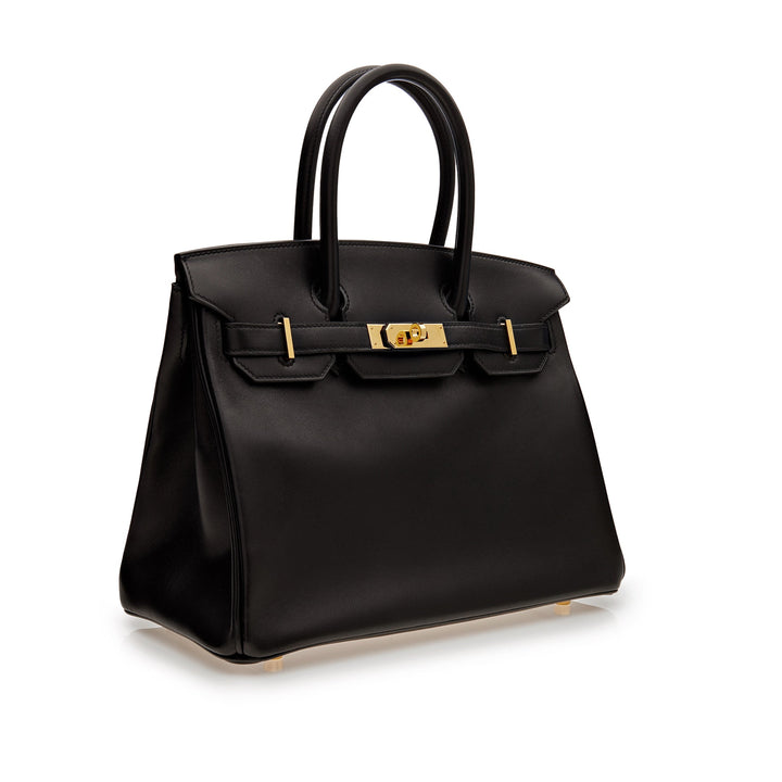Top quality Hermes Birkin 30 Black Box Leather Gold Hardware