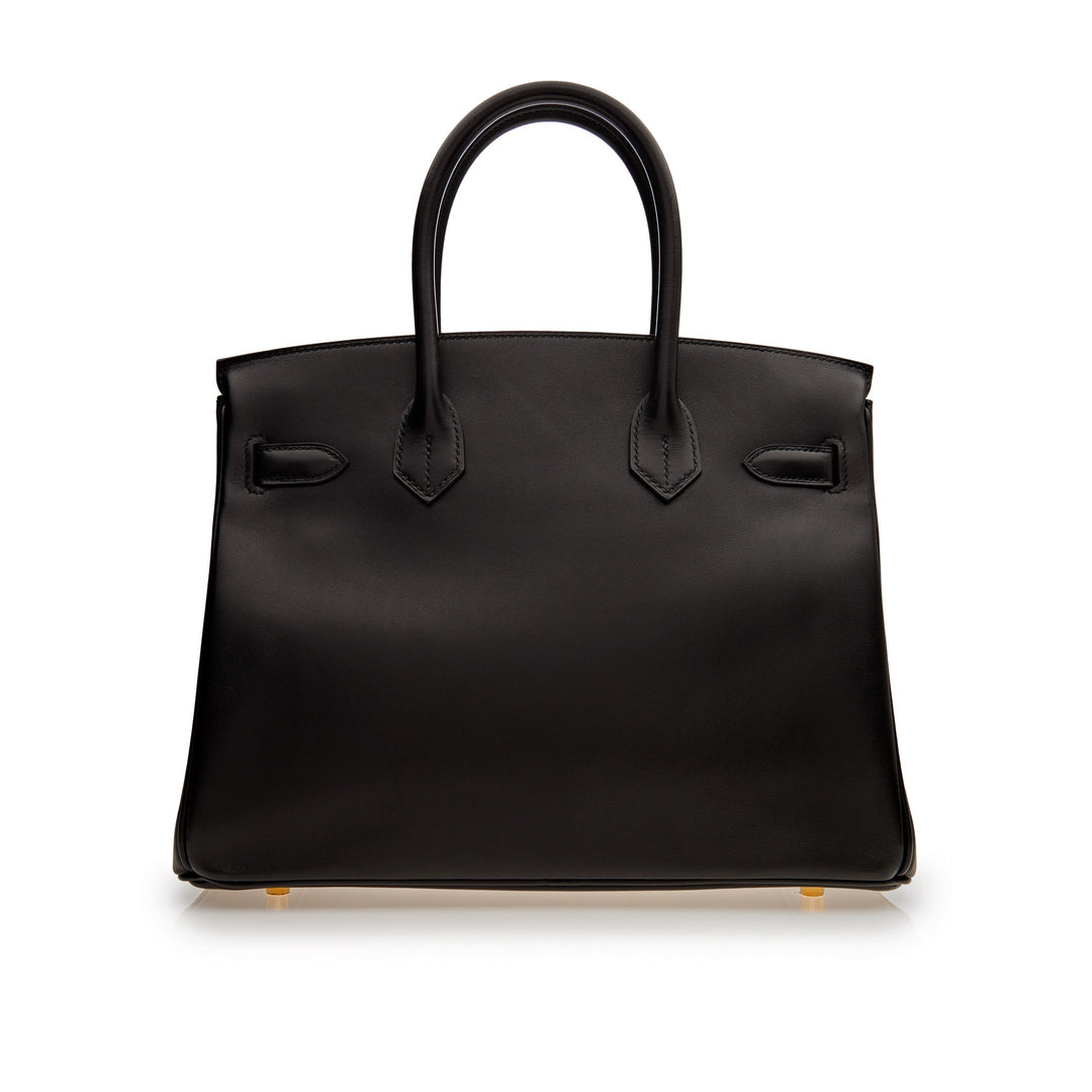 Top quality Hermes Birkin 30 Black Box Leather Gold Hardware