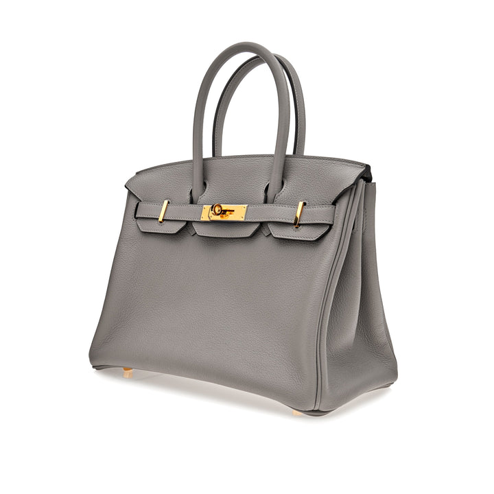 Top quality Hermes Birkin 30 Gris Togo Leather Gold Hardware