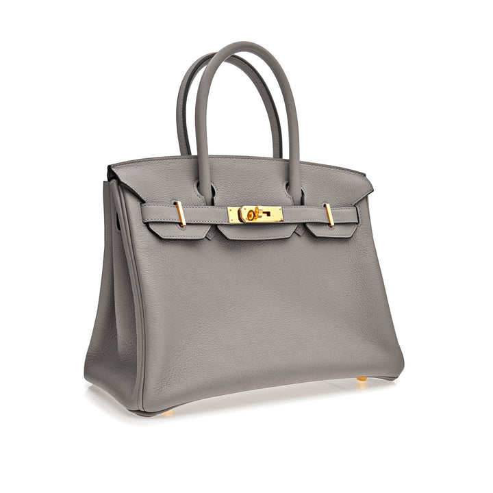 Top quality Hermes Birkin 30 Gris Togo Leather Gold Hardware