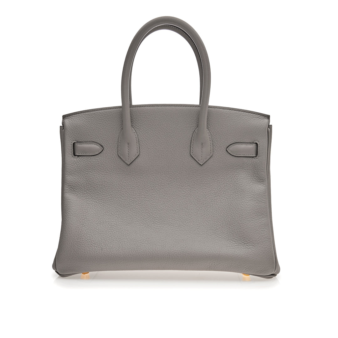 Top quality Hermes Birkin 30 Gris Togo Leather Gold Hardware