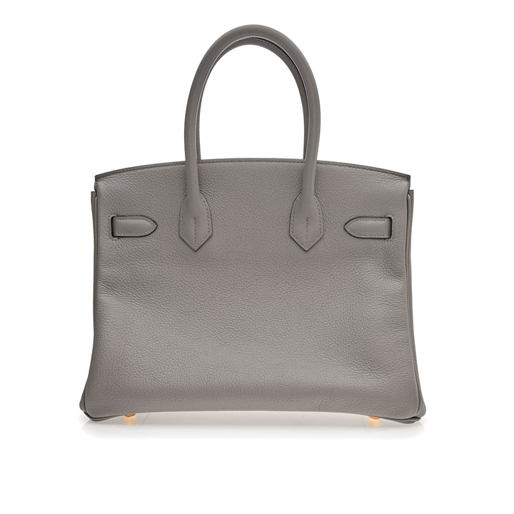 Top quality Hermes Birkin 30 Gris Togo Leather Gold Hardware