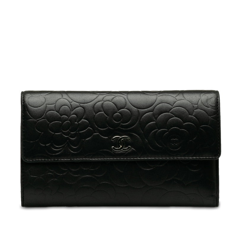 Top Quality Chanel CAMERIA COCOMARK Double Folded Wallet Black   CHANEL