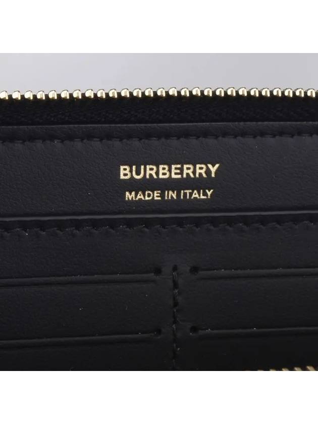 Burberry Quilted Lambskin Lola Zipper Round Long Wallet Black