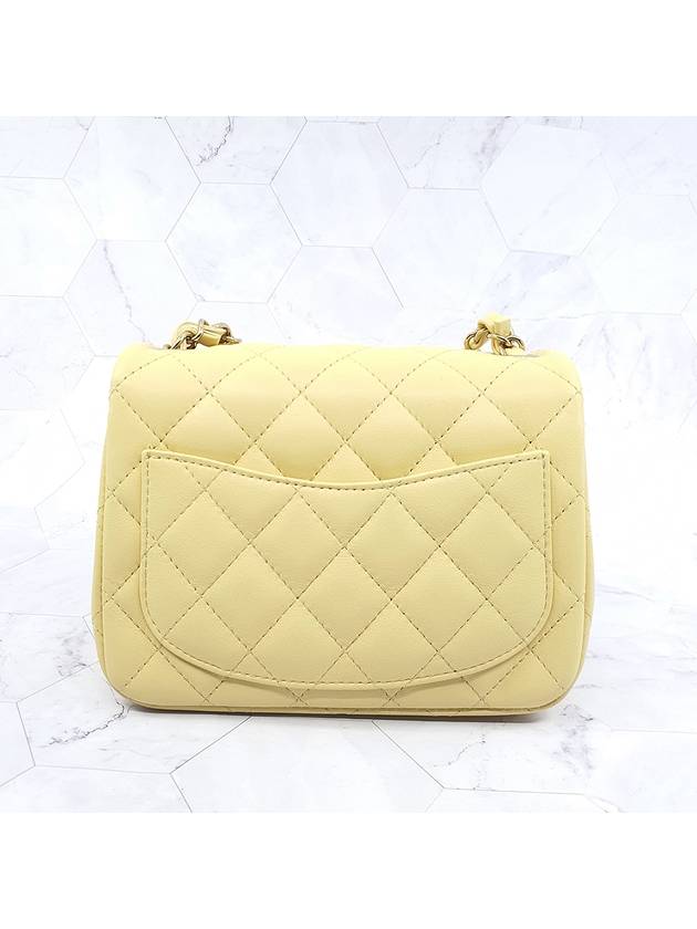 Mini Flap Lambskin Cross Bag Light Yellow Chanel