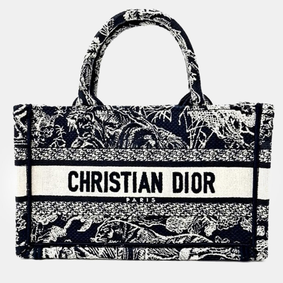 Top quality Dior Navy Blue Canvas Mini Book Tote Bag