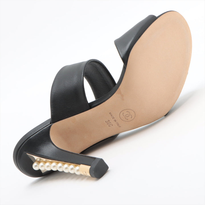 Top Quality Chanel Coco Leather Sandal 36C  Black G32755  Pearl Box  Bag
