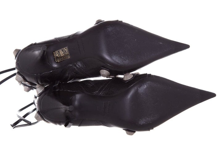 Balenciaga '22 Cagole Black Lambskin Leather Boots SZ 37