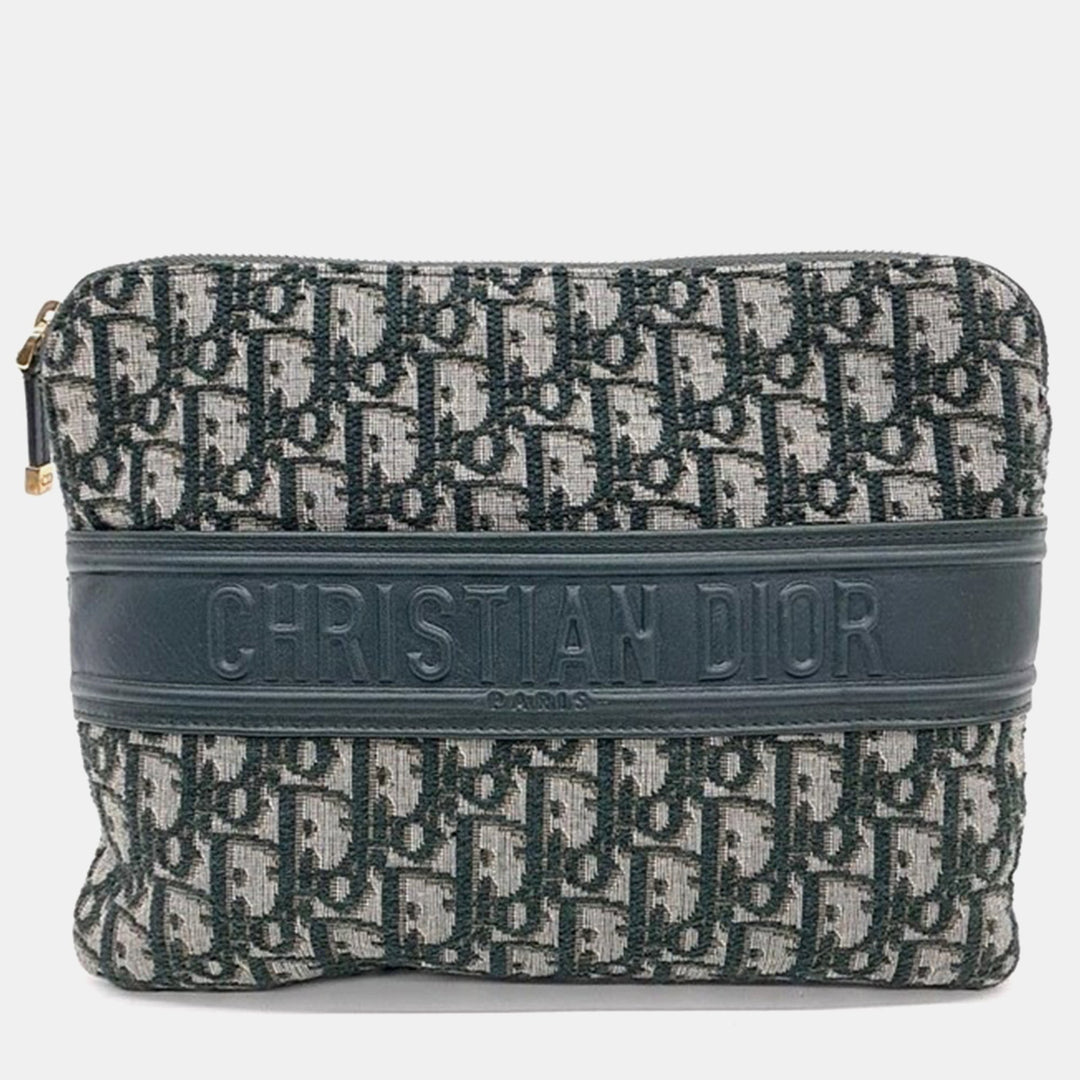 Top quality Dior Green Oblique Canvas Pouch Bag