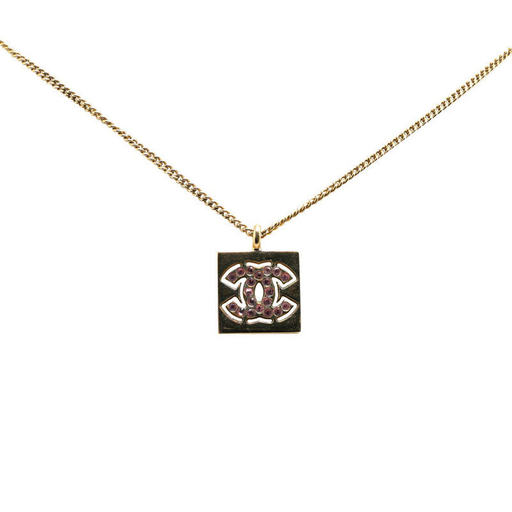 Top Quality Chanel Vintage Coco Mark Rhinestone Necklace
