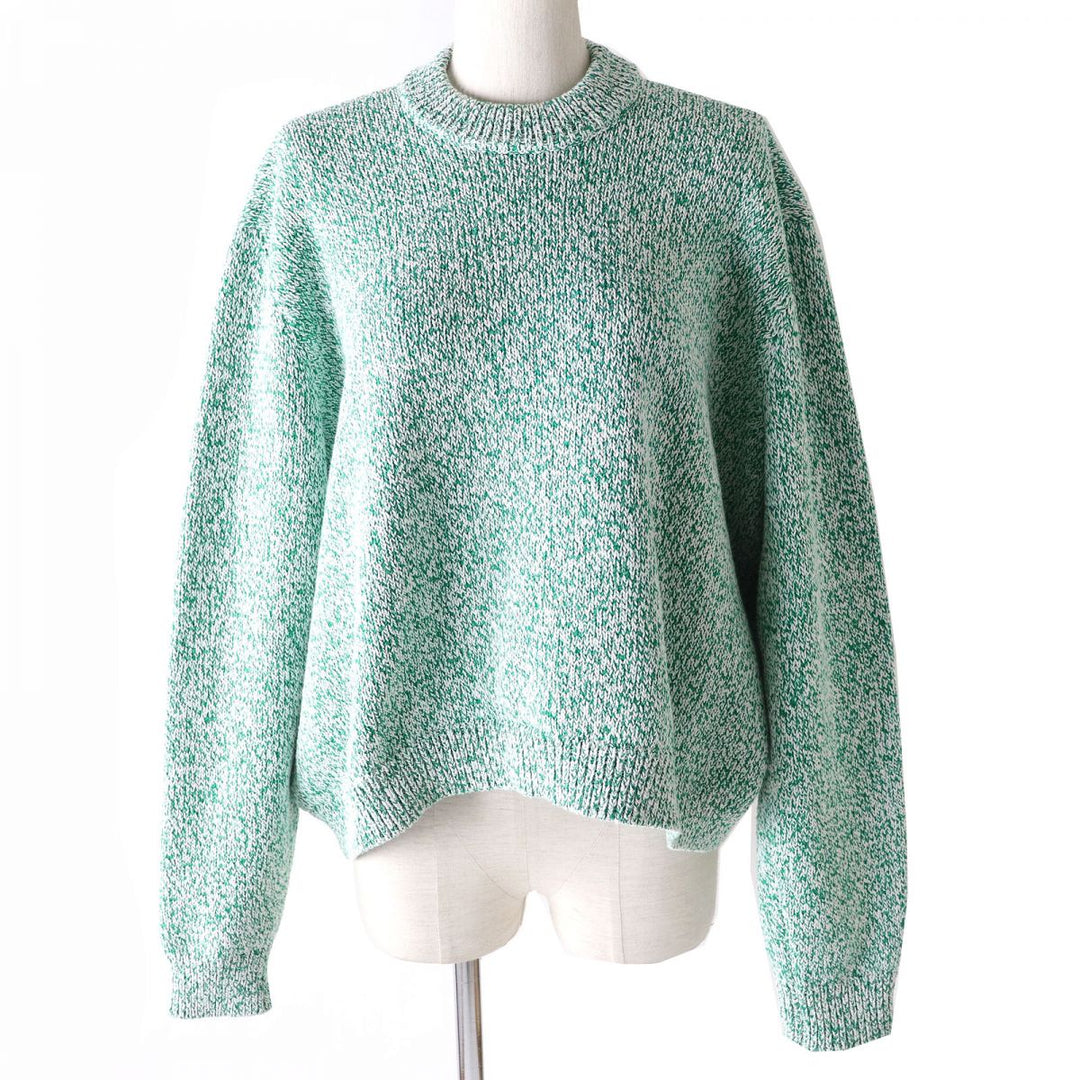 Top Quality Balenciaga Melange Cotton Mix Knit Sweater Green S