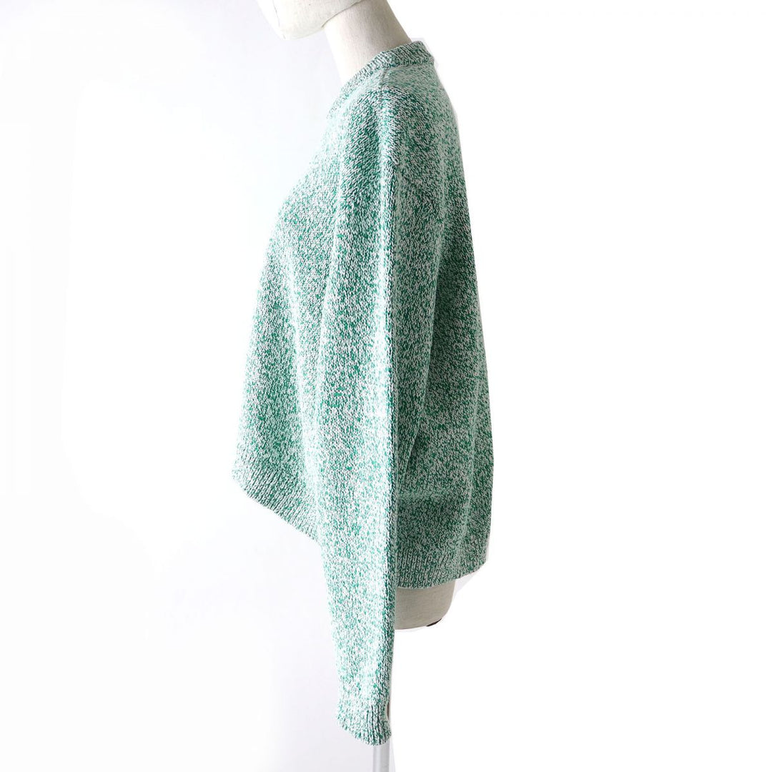 Top Quality Balenciaga Melange Cotton Mix Knit Sweater Green S