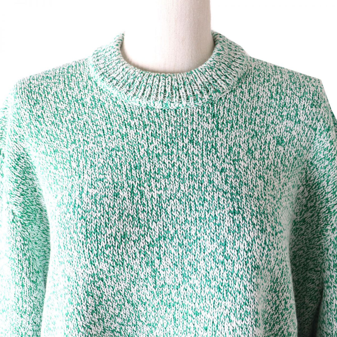 Top Quality Balenciaga Melange Cotton Mix Knit Sweater Green S