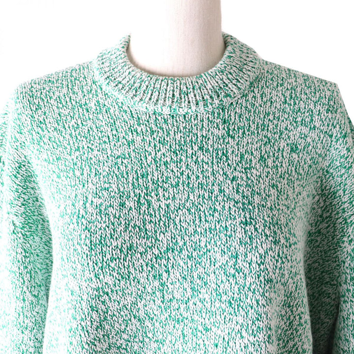 Top Quality Balenciaga Melange Cotton Mix Knit Sweater Green S