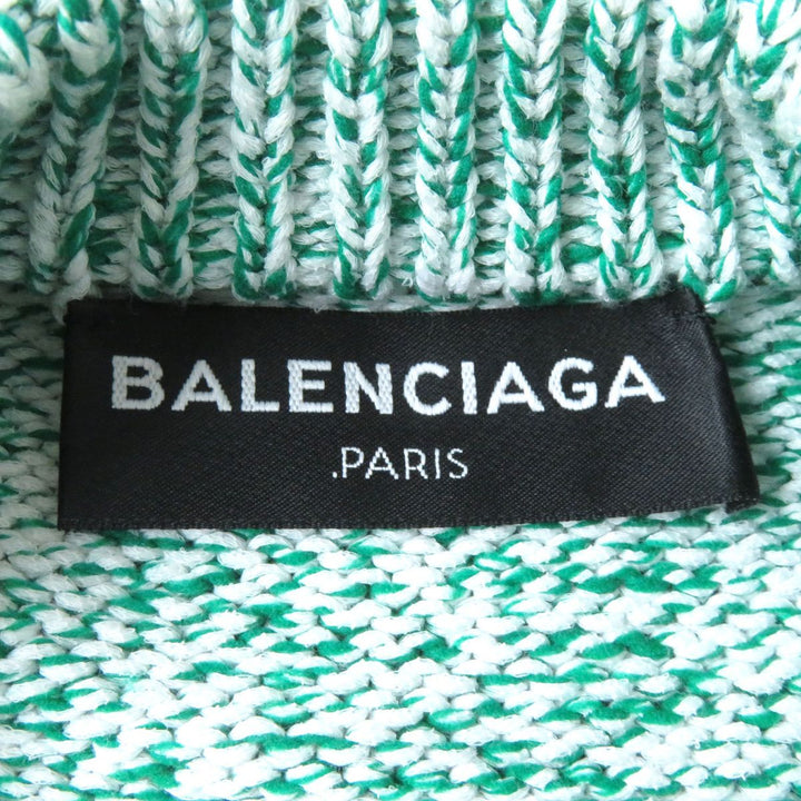 Top Quality Balenciaga Melange Cotton Mix Knit Sweater Green S