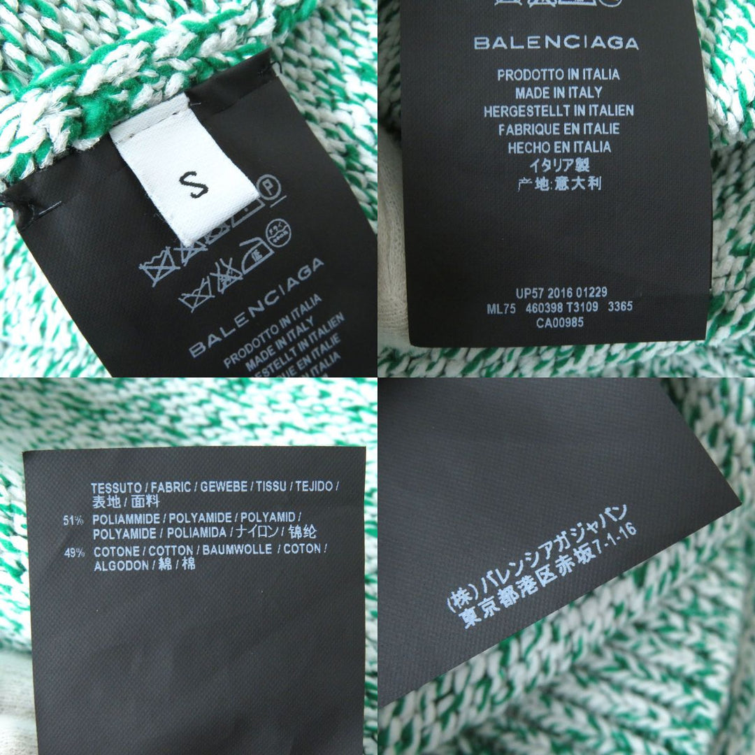 Top Quality Balenciaga Melange Cotton Mix Knit Sweater Green S