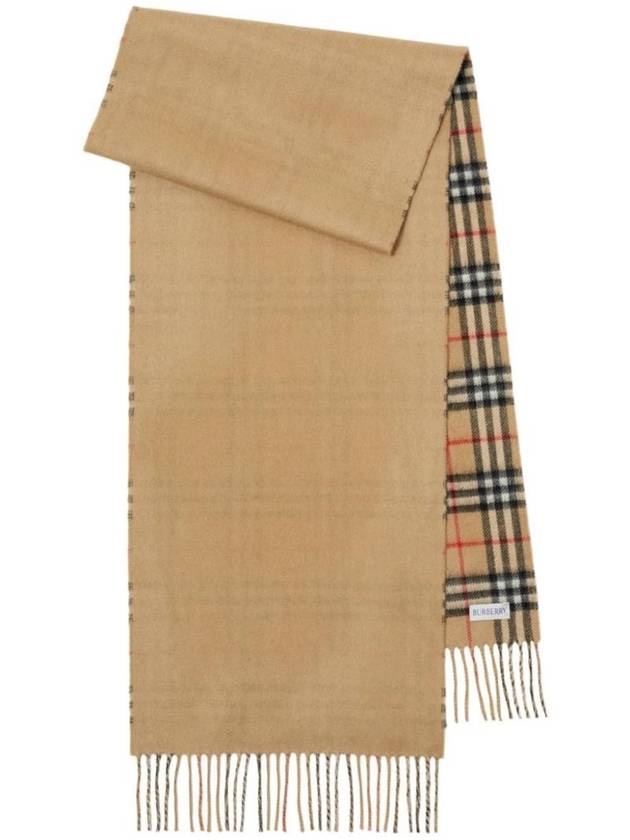 Burberry Check Cashmere Scarf Beige