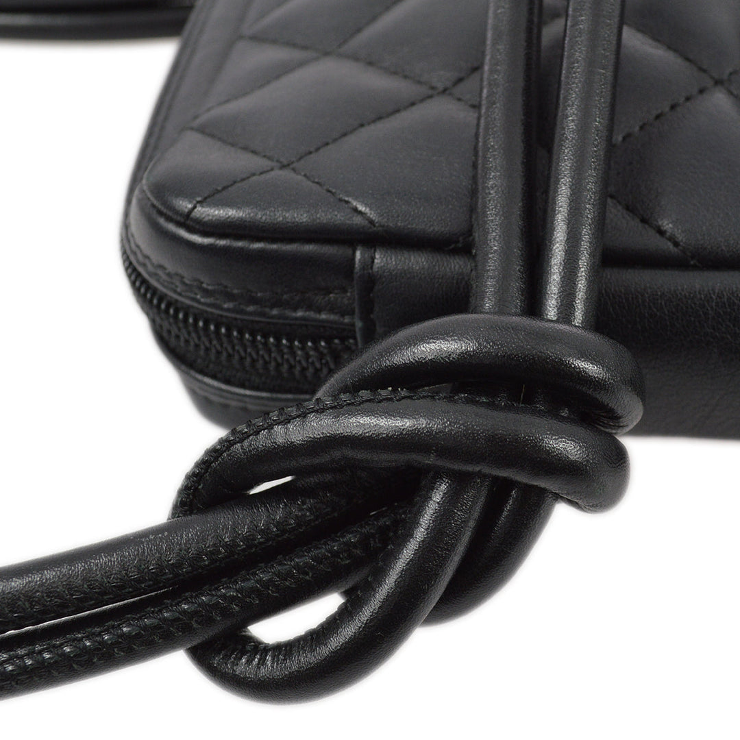 Top Quality Chanel 2003-2004 Black Calfskin Cambon Ligne Shoulder Bag