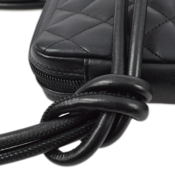 Top Quality Chanel 2003-2004 Black Calfskin Cambon Ligne Shoulder Bag