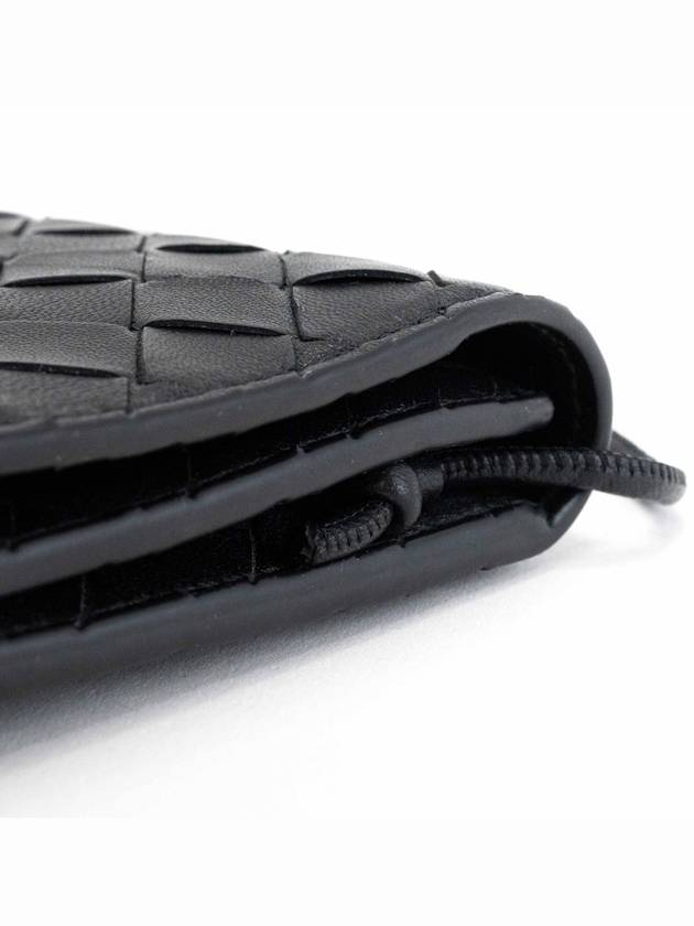 Bottega veneta Intrecciato Strap Long Wallet Black