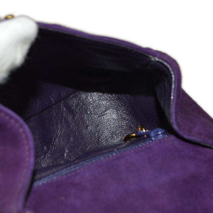 Top Quality Chanel Purple Suede Top Handle Bag