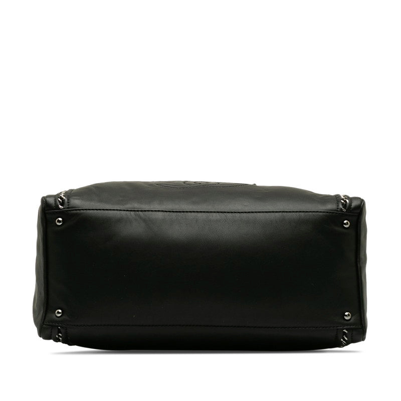 Top Quality Chanel Top Quality Chanel Luxury Line Shoulder Bag Leather Black Ladies Paris