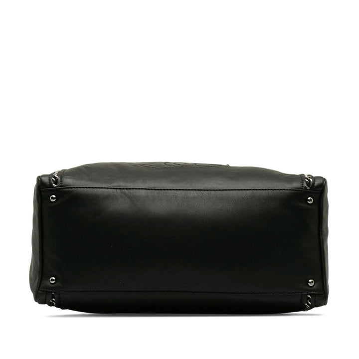 Top Quality Chanel Top Quality Chanel Luxury Line Shoulder Bag Leather Black Ladies Paris