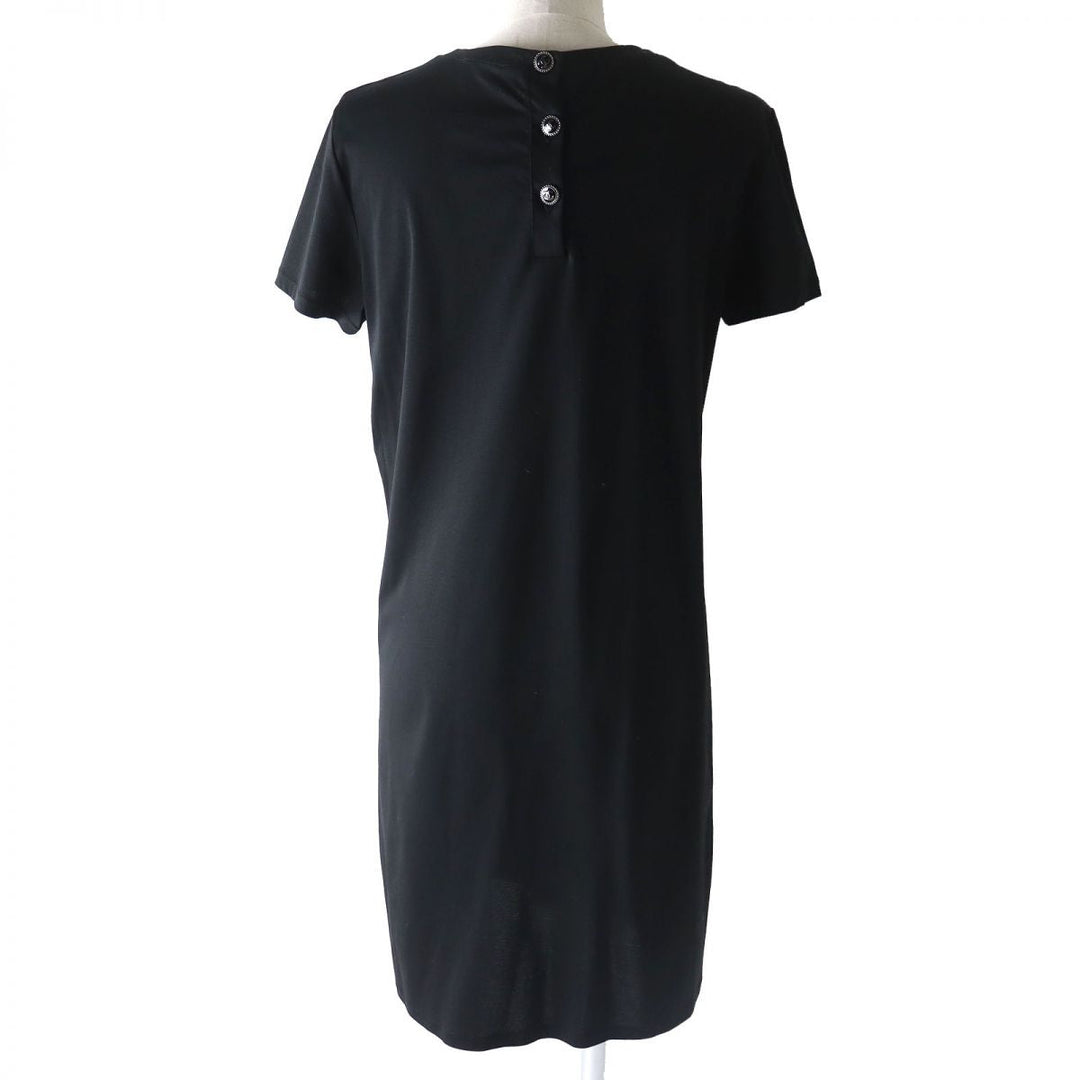 Top Quality Chanel Cotton Short Sleeve Dress Black M