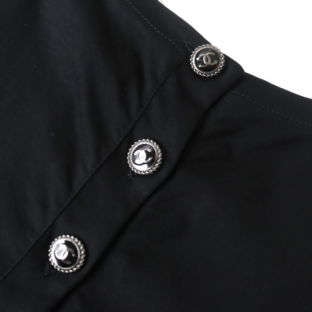 Top Quality Chanel Cotton Short Sleeve Dress Black M