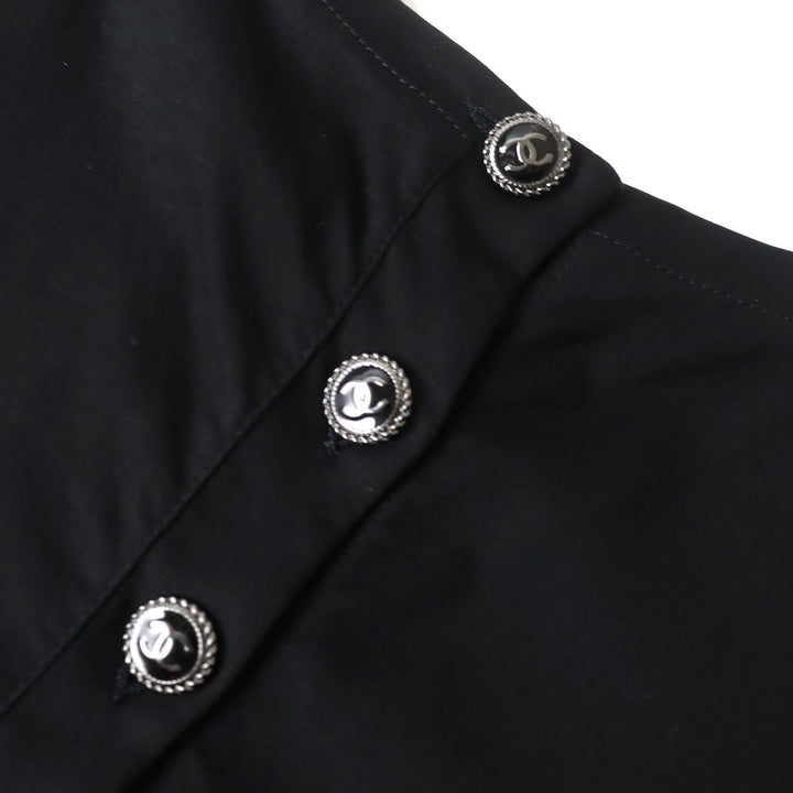 Top Quality Chanel Cotton Short Sleeve Dress Black M